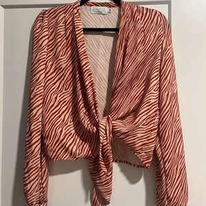 RESA Red and White Zebra Print Blouse